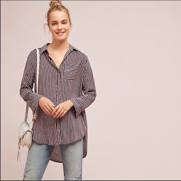 Maeve Tops - Anthropologie Maeve Oversized Stripe Rayon Top